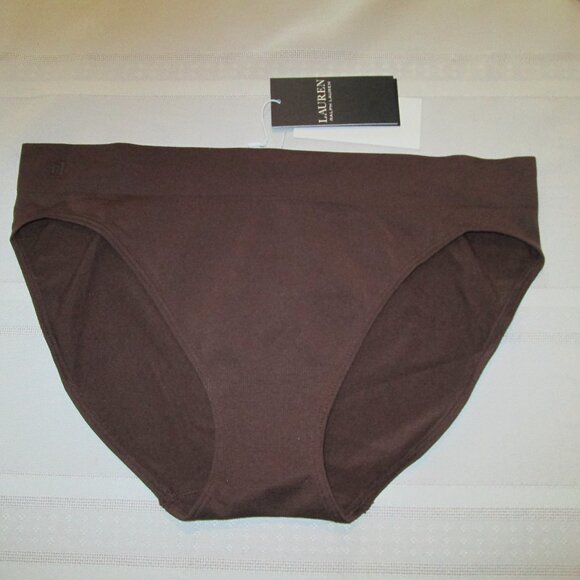 Ralph Lauren Seamless Stretch Jersey Bikini Brief Underwear Espresso NWT Sz L - Picture 2 of 6